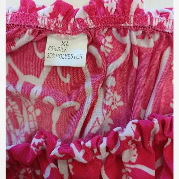 Unbranded 100% Silk Pink & White Romper Size XL - Picture 8 of 12